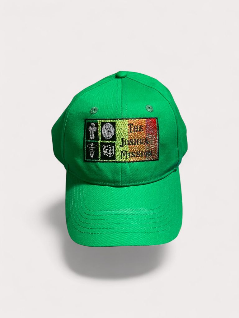 Green hat featuring The Joshua Mission patch