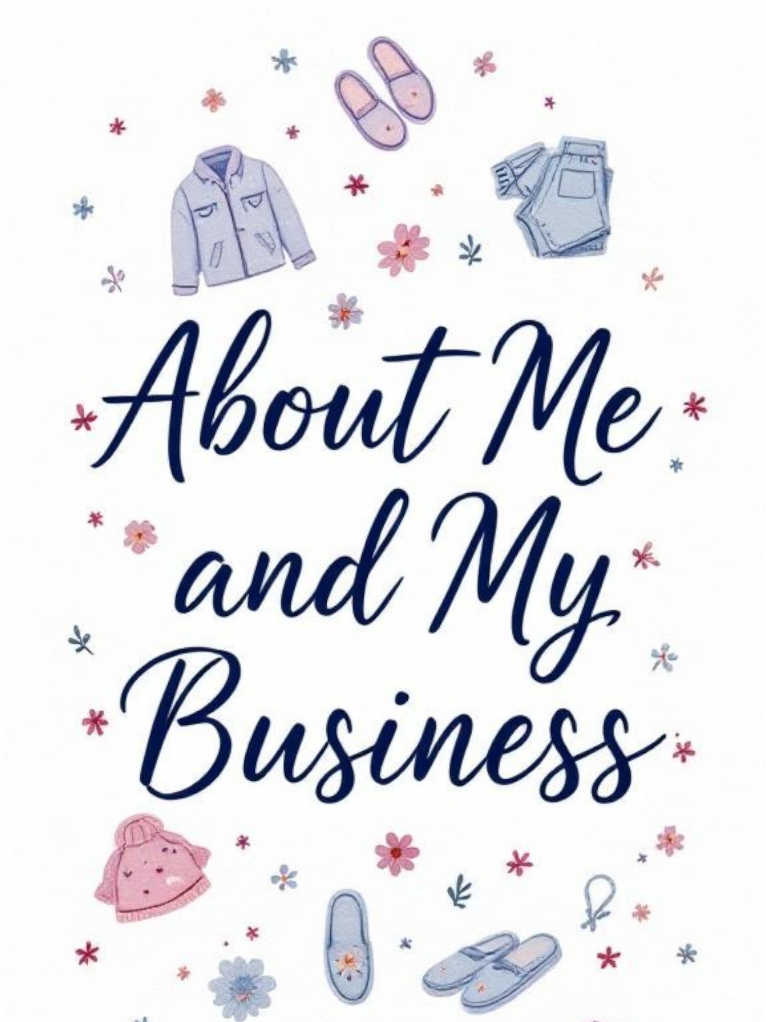 About Me and My Business graphic with embroidery-themed icons — representing Gloria Dillard and GMSity Embroidery’s focus on personalized, handmade gifts.